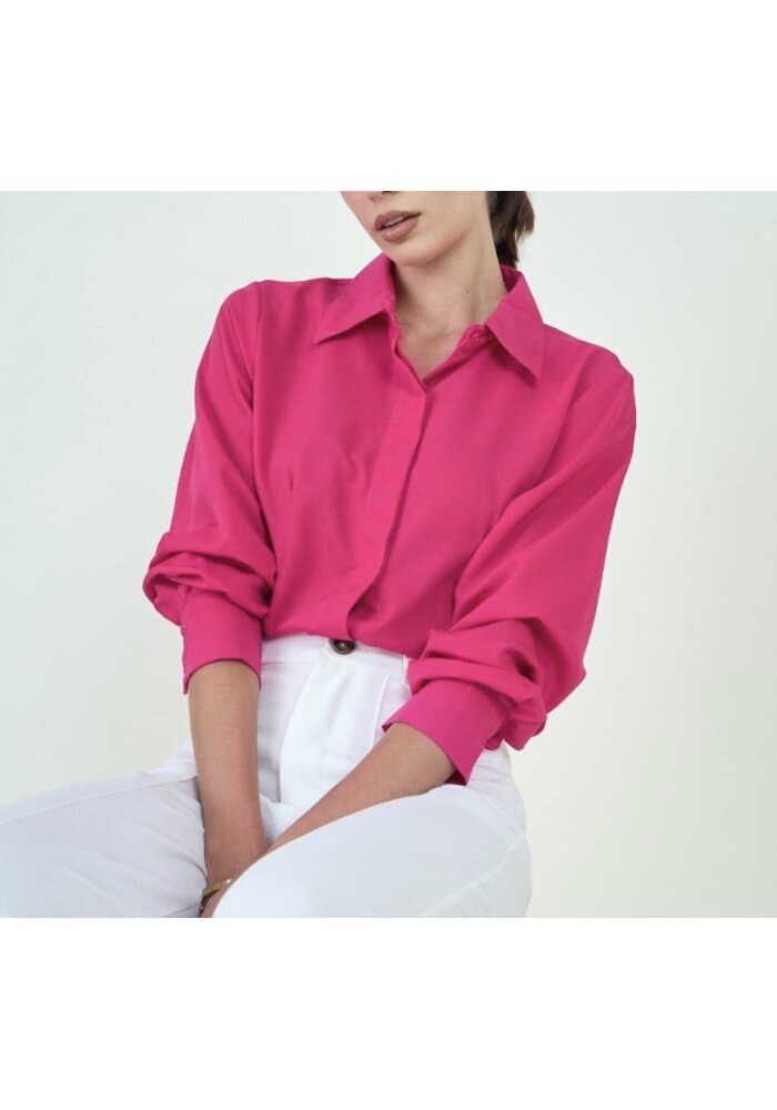 Solid Pink Formal Women Shirt