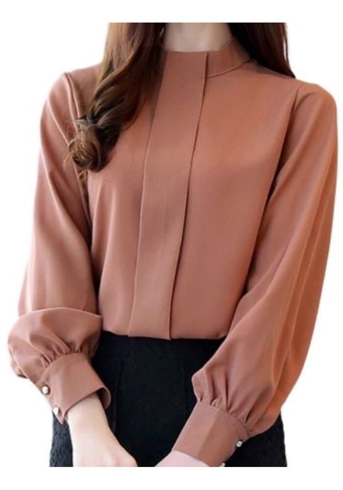 Solid Rust Casual Women Top