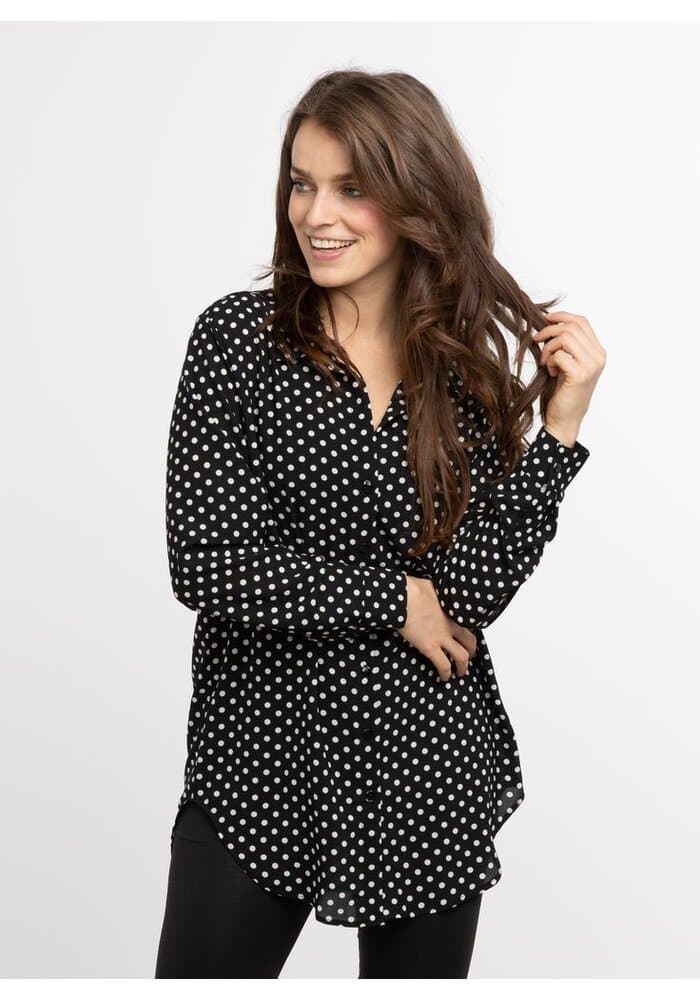 Classic Black Printed Women Shirt